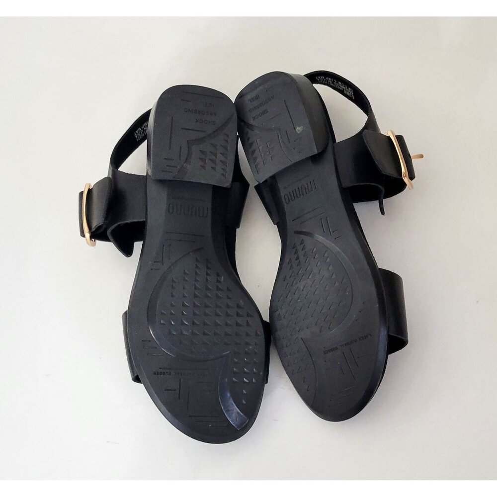 Munro Perfect Fit Cleo Black Leather Sandals Size 6 1/2 WW Like New - Picture 6 of 8